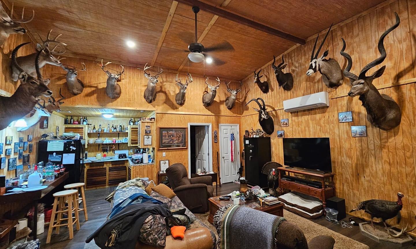 Inside the lodge at Trigger Bow Ranch